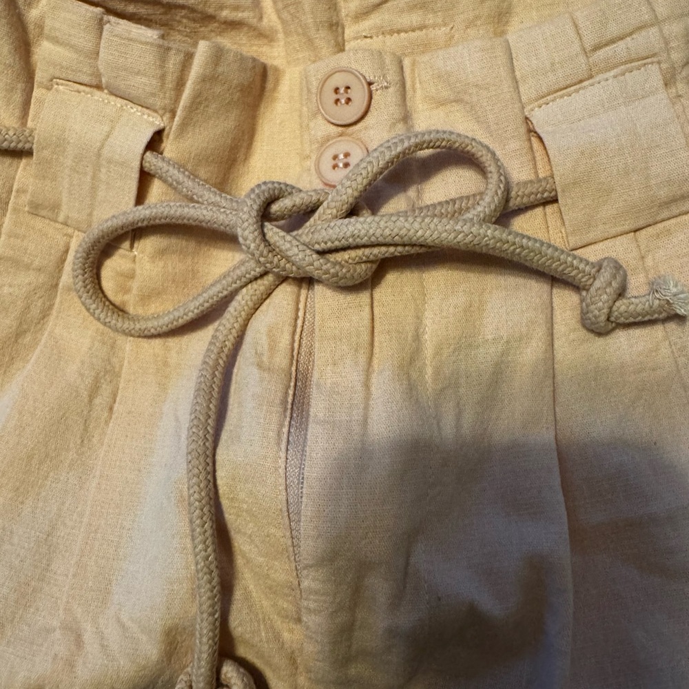 Peach Drawstring Paperbag Pants New - Picture 8 of 10